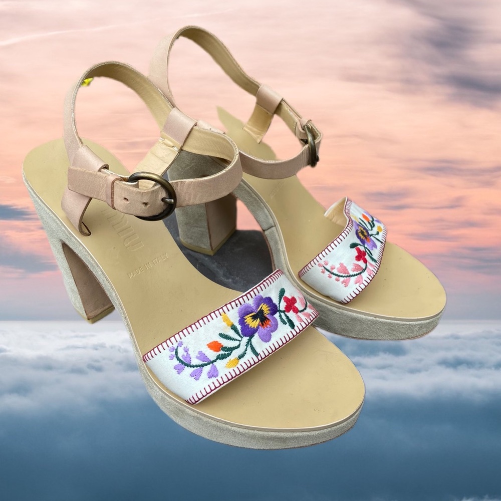 Miu Miu floral leather heels